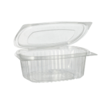 Product foto van R-PET saladeschalen met deksels transparant set van 50 500ml