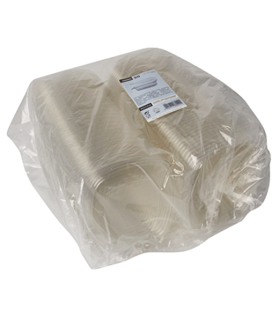 Product foto van R-PET saladeschalen met deksels transparant set van 50 500ml