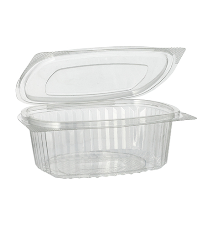 Product foto van R-PET saladeschalen met deksels transparant set van 50 500ml