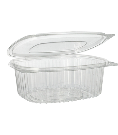 Product foto van R-PET saladeschalen met deksels transparant set van 50 750ml