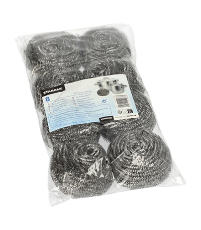 Product foto van RVS pannensponsen set van 8 krassen