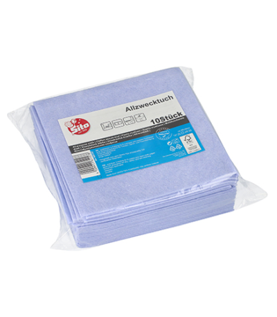 Product foto van Schoonmaakdoekjes blauw 38x38 cm set van 10