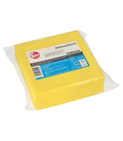 Product foto van Schoonmaakdoekjes geel 38x38 cm set van 10