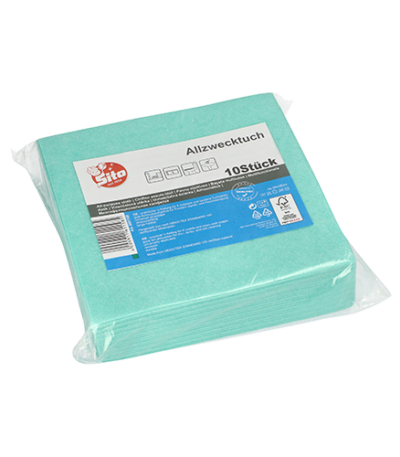 Product foto van Schoonmaakdoekjes groen 38x38cm set van 10