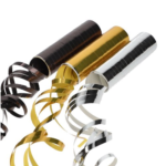 Product foto van Serpentines zwart/goud/zilver Metallic set van 3