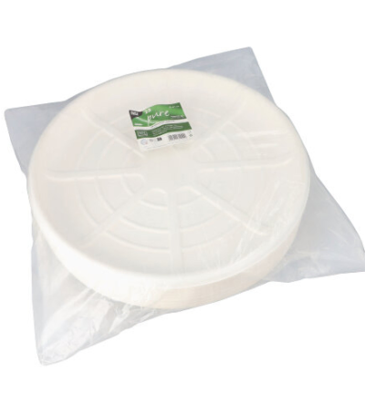 Product foto van Serveerschaal suikerriet rond wit set van 25 voor Zeevruchten