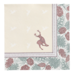 Product foto van Servetten 1/4 vouw Majestic Deer wit set van 50
