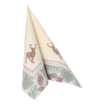 Product foto van Servetten 1/4 vouw Majestic Deer wit set van 50