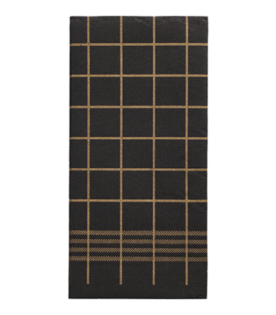 Product foto van Servetten 2-laags zwart/goud 39x40 cm set van 30 PUNTO Kitchen Towel