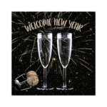 Product foto van Servetten 3-laags 25cm Welcome New Year set van 20