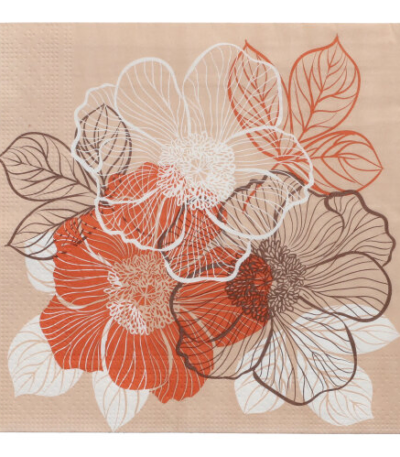 Product foto van Servetten 3-laags 33cm x 33cm Bouquet set van 20