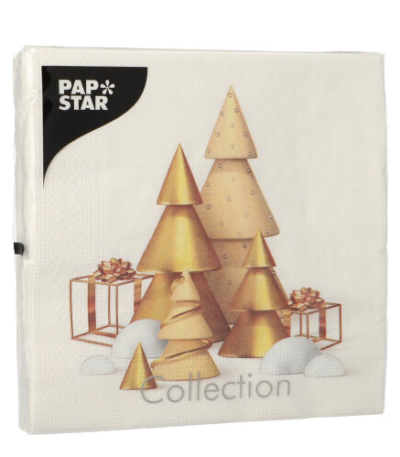 Product foto van Servetten 3-laags 33cm x 33cm Scene de Noel set van 20