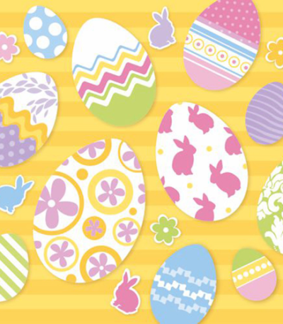 Product foto van Servetten 3-laags 33cm x 33cm set van 20 "Leaning eggs"