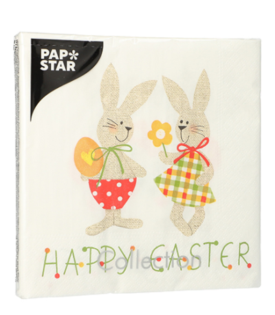 Product foto van Servetten 3-laags 33x33 cm Bunny Couple set van 20