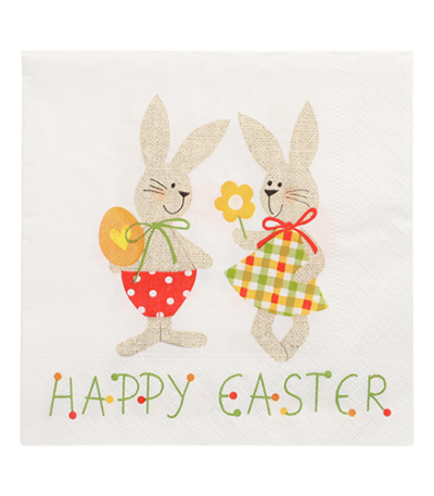 Product foto van Servetten 3-laags 33x33 cm Bunny Couple set van 20