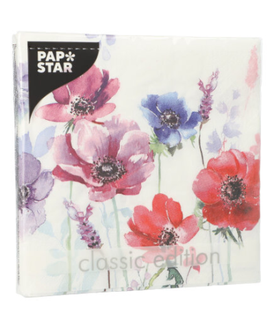 Product foto van Servetten 3-laags 33x33 cm Melody set van 20