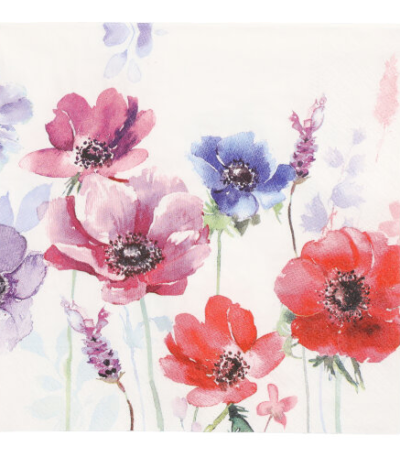 Product foto van Servetten 3-laags 33x33 cm Melody set van 20