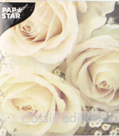 Product foto van Servetten 3-laags 33x33 cm Royal Flower set van 20