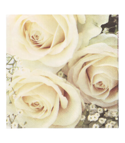 Product foto van Servetten 3-laags 33x33 cm Royal Flower set van 20