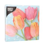 Product foto van Servetten 3-laags 33x33cm Bella Tulipa set van 20