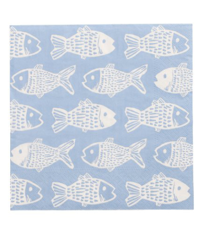 Product foto van Servetten 3-laags 33x33cm Fish set van 20