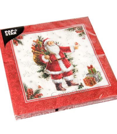 Product foto van Servetten 3-laags HoHoHo 40x40cm set van 20