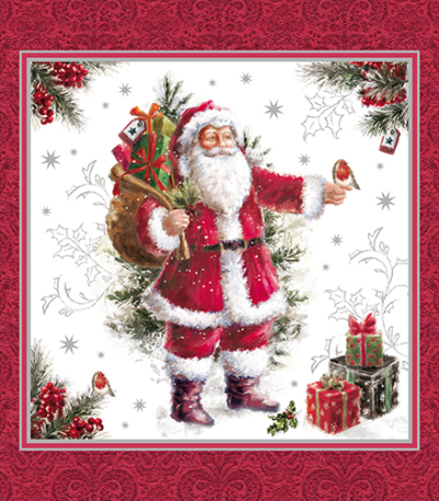 Product foto van Servetten 3-laags HoHoHo 40x40cm set van 20