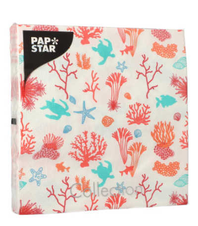 Product foto van Servetten 3-laags Under the Sea 33cm set van 20