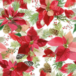 Product foto van Servetten 3-laags Winter Poinsettia set van 20