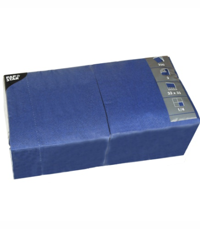 Product foto van Servetten 3-laags donkerblauw set van 250
