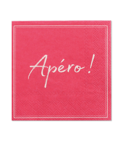 Product foto van Servetten 3-laags fuchsia set van 20 Apero