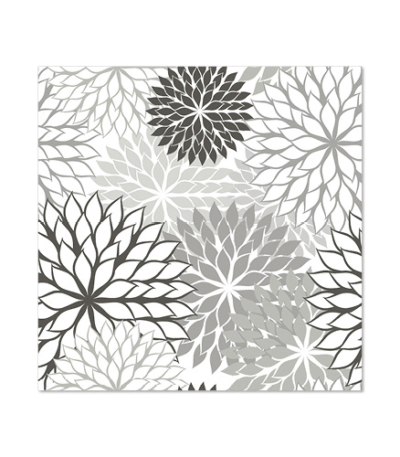 Product foto van Servetten 3-laags grijs Floralies set van 20