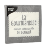 Product foto van Servetten 3-laags grijs La Gourmandise set van 20