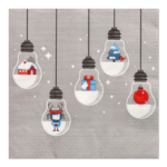 Product foto van Servetten 3-laags grijs set van 20 33x33 cm Lighting