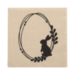 Product foto van Servetten 3-laags naturel Rabbit Wreath set van 20