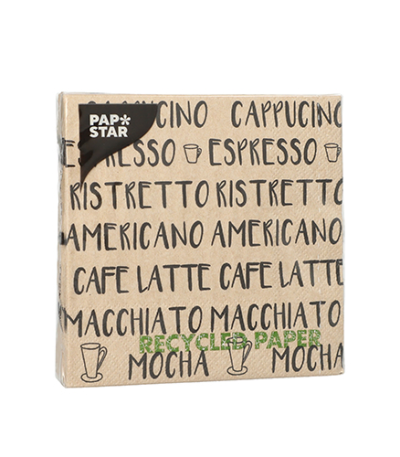 Product foto van Servetten 3-laags naturel set van 20 Coffee Specialities