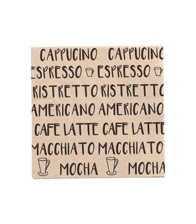 Product foto van Servetten 3-laags naturel set van 20 Coffee Specialities