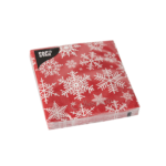Product foto van Servetten 3-laags sneeuwvlokken 25cm x 25cm set van 20