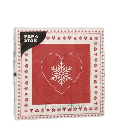 Product foto van Servetten 3-laags wit 25cm x 25cm set van 20 Rennes