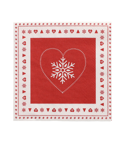 Product foto van Servetten 3-laags wit 25cm x 25cm set van 20 Rennes