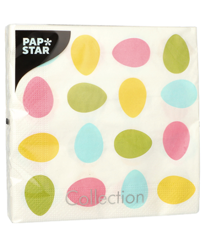 Product foto van Servetten 3-laags wit set van 20 33cm x 33cm