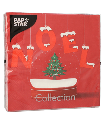 Product foto van Servetten 3-laags wit set van 20 Noel Enneige