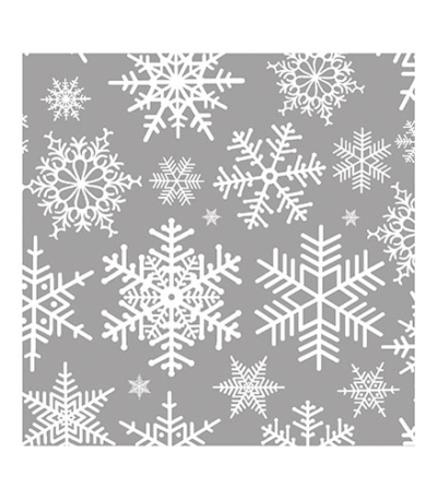 Product foto van Servetten 3-laags zilver set van 20 Snowflakes