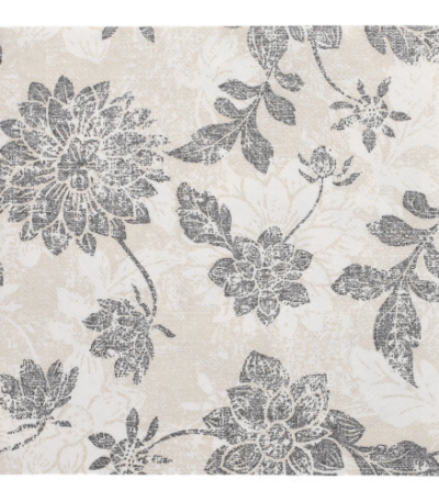 Product foto van Servetten antraciet 40x40 cm set van 50 ROYAL Collection Flowers
