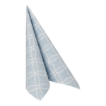 Product foto van Servetten arctisch blauw "Circle Flowers" set van 20 ROYAL Collection