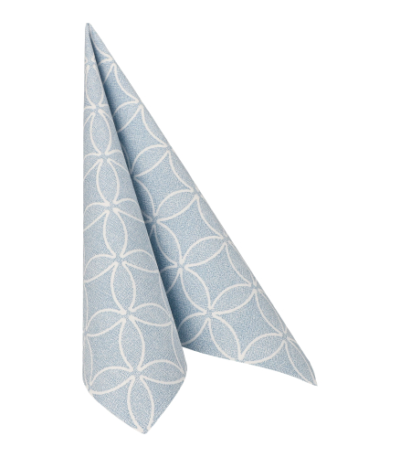 Product foto van Servetten arctisch blauw "Circle Flowers" set van 50 Royal Collection