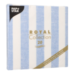 Product foto van Servetten blauw 40x40cm ROYAL Collection set van 20 Lines