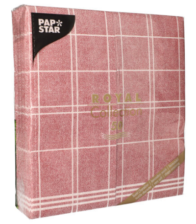 Product foto van Servetten bordeaux Kitchen Craft set van 50 ROYAL Collection