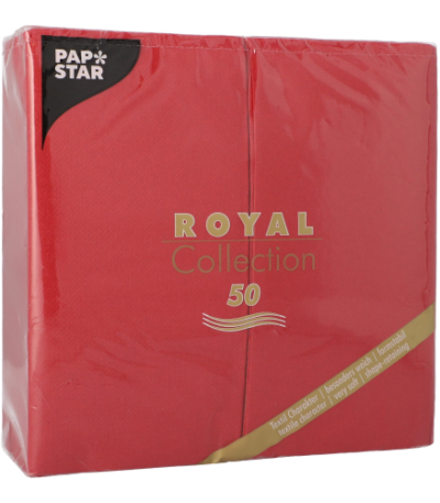 Product foto van Servetten bordeaux "ROYAL Collection" set van 50