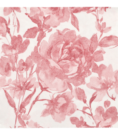 Product foto van Servetten bordeaux Rose set van 20 Royal Collection